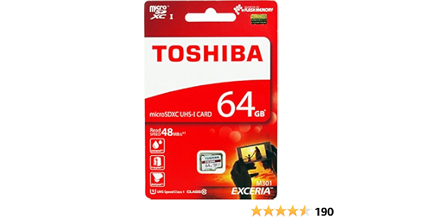 Amazon Com Toshiba 64gb Micro Sdxc Class 10 Uhs I Exceria 48mb S Memory Card Thn M301r0640a4 Electronics