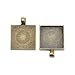 20 Pcs 1 Inch Square Bezel Pendant Tray Vintage Antique Bronze Pendant Blanks Cameo Settings