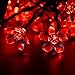 Qedertek Flower Solar Outdoor String Lights, 21ft 50 LED Fairy Blossom Christmas Lights Halloween Lights Decorative Lighting for Indoor, Home, Garden, Patio, Lawn, Party and Holiday Decoration (Red)