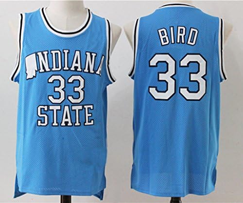 Mens Boston Celtics Larry Bird #33 Throwback Basketball Jersey Blue L