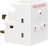 Status 3 Way Multi Plug Adapter UK 3 Pin Individually Switched Fused Surge view 2