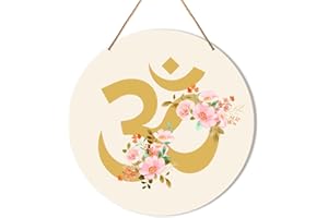 Muktoujaumai Om Sign Wall Decor, Meditation Wall Decor Zen Den Room Hanging Signs Mandala Decorations for Yoga Room, Spiritual Room, Home Gym, Office, Yoga Lover Gift