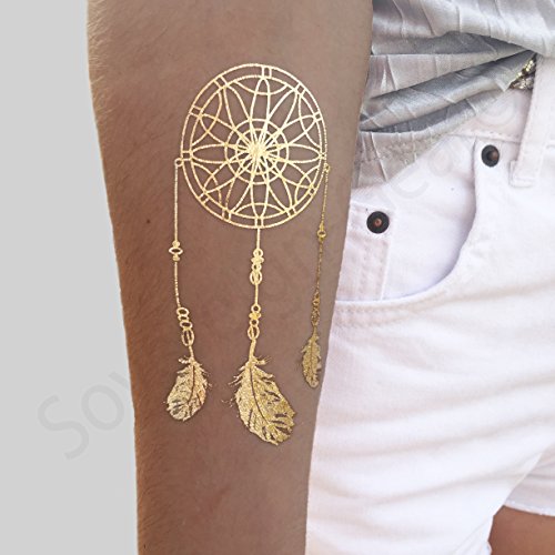 5 Metallic+Temporary+Tattoos+Women+Teens