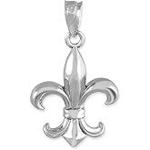 Claddagh Gold 925 Sterling Silver Fleur-de-Lis Charm Pendant