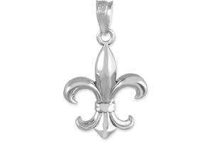 Claddagh Gold 925 Sterling Silver Fleur-de-Lis Charm Pendant