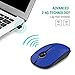 Jelly Comb 2.4G Slim Wireless Mouse with Nano Receiver, Less Noise, Portable Mobile Optical Mice for Notebook, PC, Laptop, Computer, MacBook MS001 (Blue)