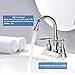 Single-Handle High-Arc Stainless Steel Faucet For Pre-Kitchen Sink/Bar Sink/Bathroom Sink By Phiestina, With 4 Inch Deck Plate And Supply Hoses, Mattet Black, WE08E-MB