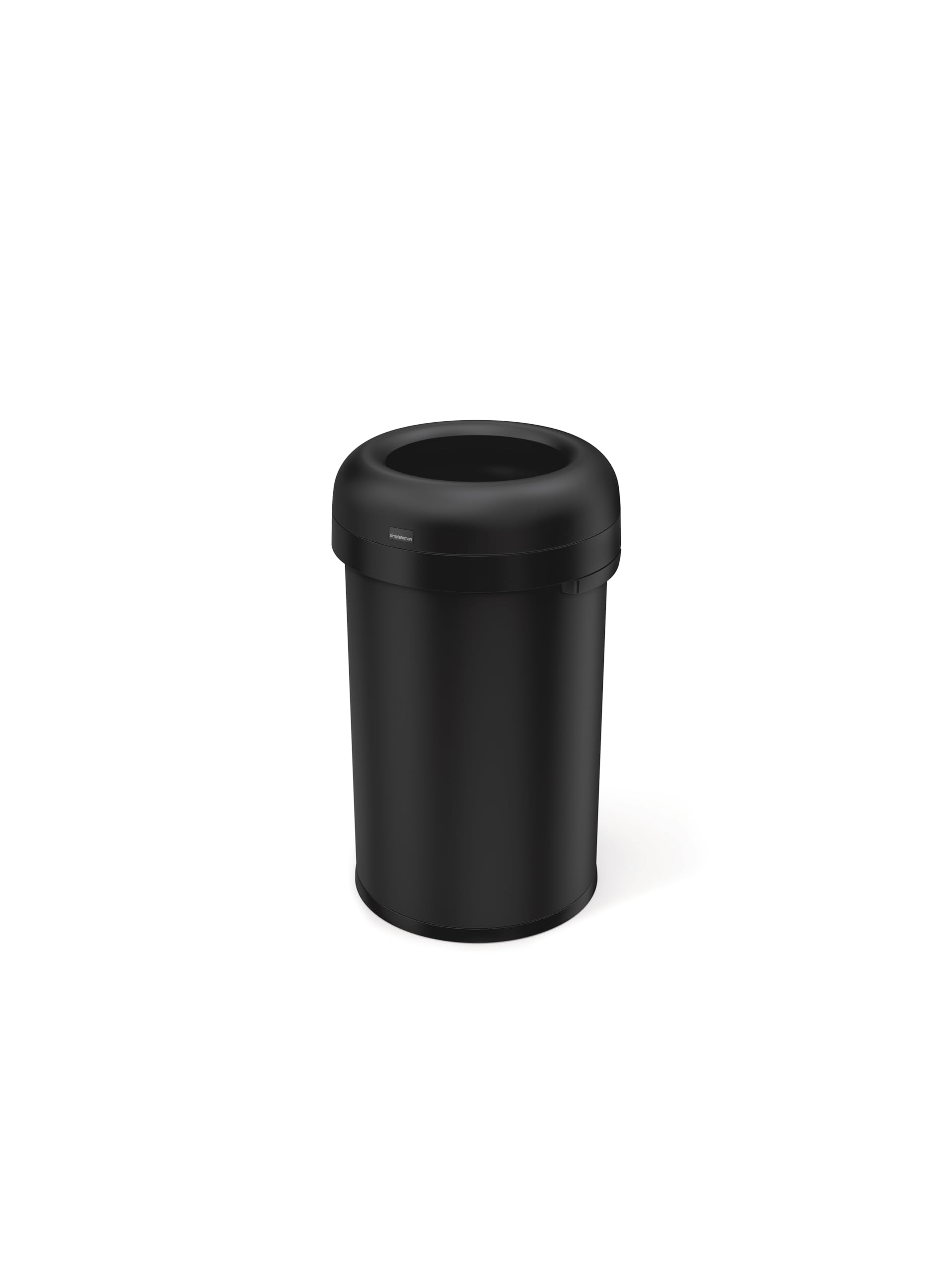 simplehuman 80 Liter / 21.1 Gallon Bullet Open Top Trash Can, Commercial Grade Heavy Gauge Matte Black Stainless Steel Image