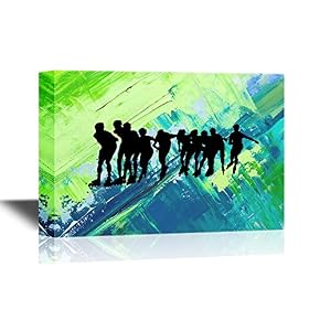 Skateboard Group of People on Rollerskate with Colorful Abstract Background