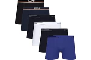 Kit 6 Cuecas Boxer Lupo Microfibra Poliamida Sem Costura Adulto Masculino