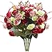 PETAFLOP Silk Flowers Fake Roses Artificial Flowers Wedding Flowers, Overall Diameter 10'' Pack of 4 Bunches