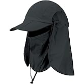 CRISTGEE Foldable Sun Cap, Fishing Hats, UPF 50+ Protection Caps with Face Mask Neck Flap