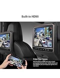XTRONS   Almohada para reposacabezas de coche, portátil, con reproductor de DVD USB y HDMI, 9.0 in