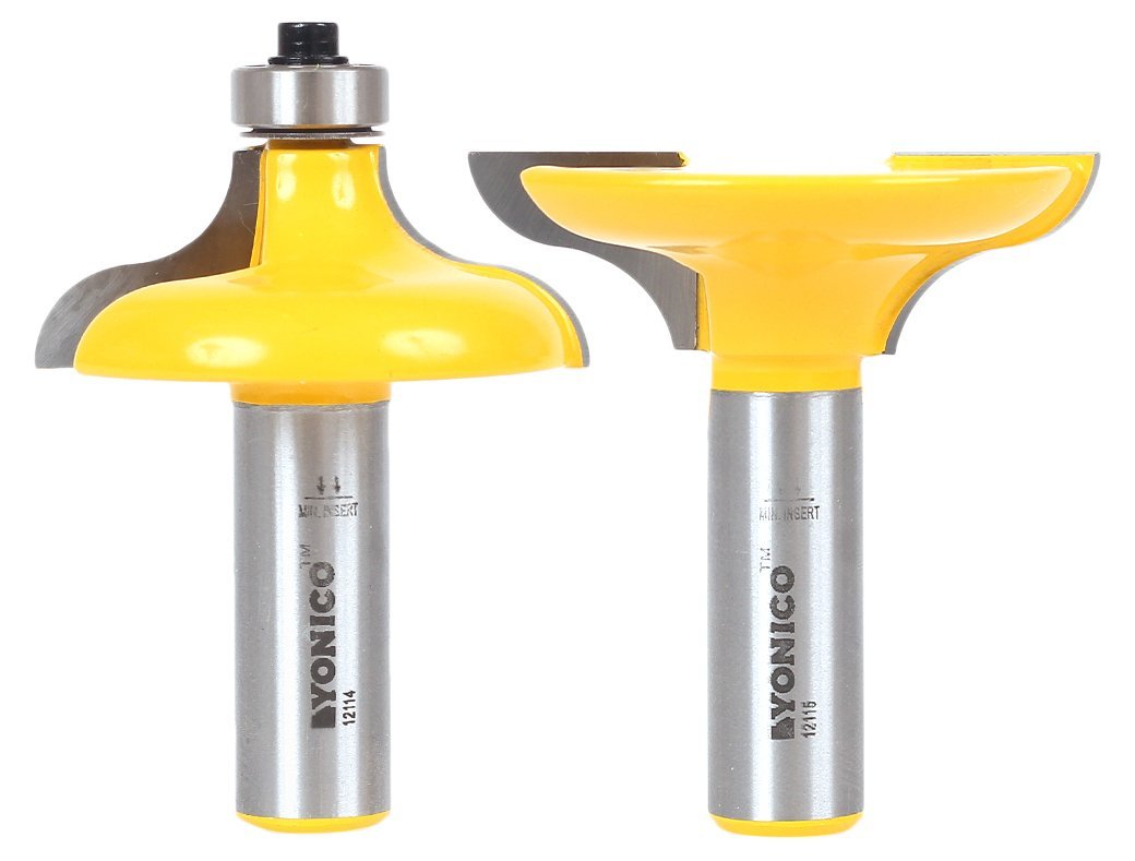 Yonico 12222 Large Ogee 2 Bit Matching Entry Door Profile Router Bit Set 1/2-Inch Shank