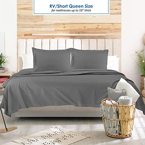 Nestl Grey RV Queen Sheets Super Soft RV Short Queen Sheets for RV