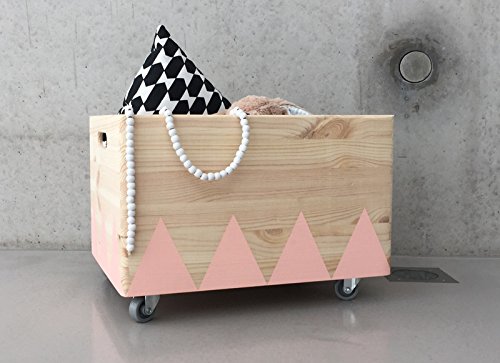 Caja de Juguete de Madera Rosa - Triángulo Escandinavo Rollers: Amazon.es: Handmade