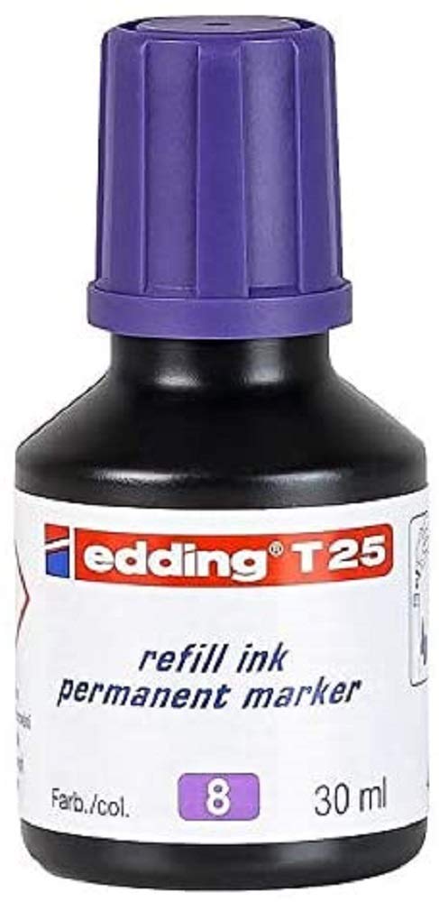 edding T 25 refill ink permanent marker - violet - 30 ml - with drop dispensing system, for quick refilling of almost all edding permanent markers