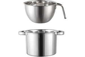 SENJEOK Double Boiler Pot Set,(2000ml/1.8QT + 2600ml/2.28QT) Chocolate Melting Pot,Stainless Steel Pot for Melting Candy,Butt