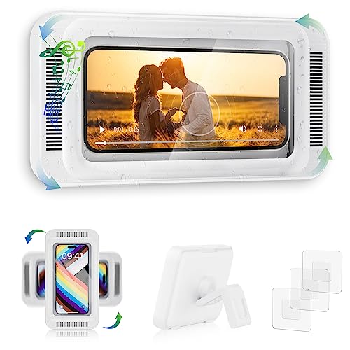 TOCHIO Pro Shower Phone Holder with Speaker Waterproof Louder Touch