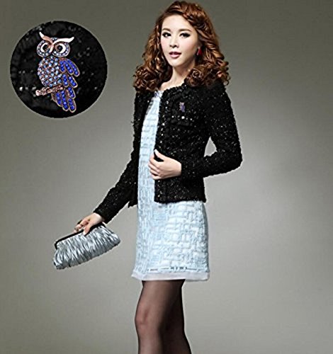 Hosaire Brooch Pin Women's Owl Breastpin Crystal Diamond Broochpin Wedding/Banquet/Bouquet - Thumbnail 7