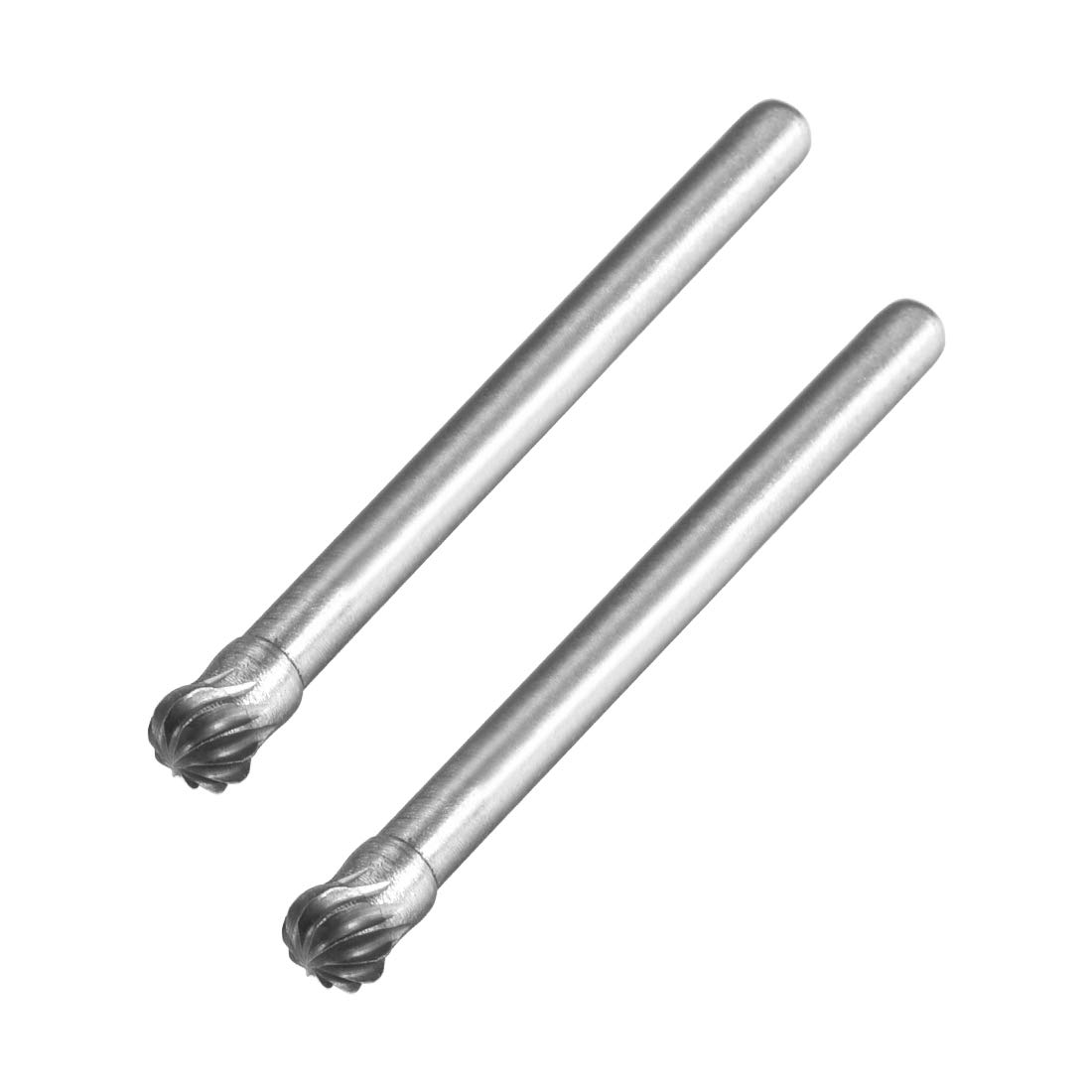 sourcing map Tungsten Carbide Rotary Files 1/8" Shank, Single Cut Ball Shape Rotary Burrs Tool 4mm Dia, for Die Grinder Drill Bit Alloy Steel Hard Metal Carving Polishing Engraving, 2pcs