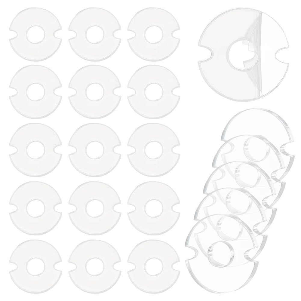 BENECREAT 50PCS Acrylic Hat Pom Pom Removable Button, Flat Round Pom Pom Base, Pom Pom Hat Holder for Fixing The Pom Pom in Place, Handmade Button, Hole:6.2 mm