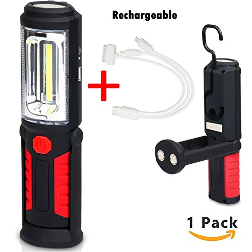 LED Work Light Flashlight,Ultra Bright Cob Work Light,Super Bright and Portable for Home,Camping,Emergency LED work light by CloudWave (LED red)