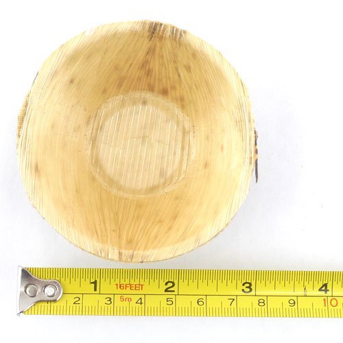 BambooMN 3" Premium Bamboo Leaf Round Deep Dish Bowls, All Natural Disposable Compostable for Catering and Home Use, 300 Pieces