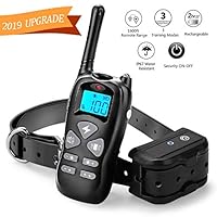 YISENCE Shock Collar for Dogs, Waterproof 1600FT Dog Shock Collar with Remote, Shock Collar for Large Dogs and Small Dogs, 3 Training Modes Beep Vibration and Shock, Rechargeable Dog Training Collar