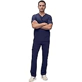 Monarch Uniforms Men's Scrub Set V-Neck Scrub Sets with Nine Large Pockets