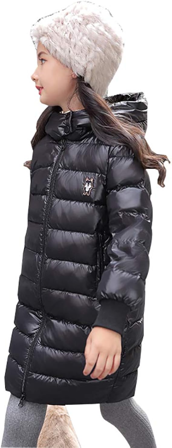 Amazon L Z L 子供服 ダウンジャケット ガールズ ロング丈 女の子 ダウンコート フード付き 冬 防寒保温 アウター 子供 ロング ダウンコート ゆったり 暖かい 可愛い 1cm 165cm ブラック 140cm コート ジャケット 通販