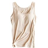 Womens Modal Built-in Bra Padded Camisole Yoga Tanks Tops