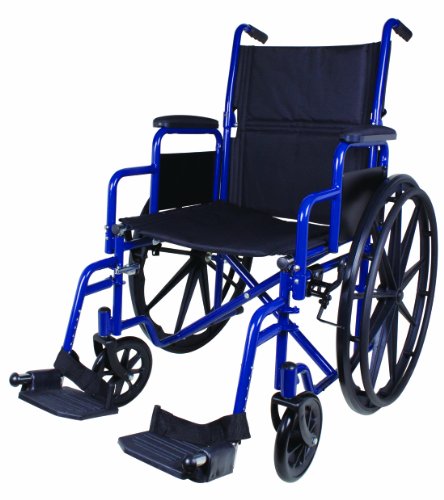 Carex Wheelchair with Large 20" Padded Seat - Lightweight with Adjustable and Removable Swing-Away Footrests - Folding Chair for Compact Storage - 250lb Capacity