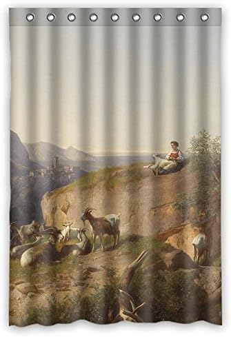 NASAZONE Width X Height / 48 X 72 Inches / W H 120 By 180 Cm Polyester Beautiful Scenery Landscape Painting Christmas Shower Curtains Fabric Is Fit For Teens Her Husband Family Kids. Eco Friendly