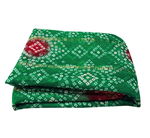 Indian Traditional Bandhani Saree Women Sarong Wrap Vintage Style Sari