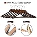 JS HANGER Wooden Suit Hangers, 6 Pack Extra-Wide Shoulder Wood Coat Hangers with Non Slip Pant Bar, Extra Smooth and Splinter Free Retro Finish
