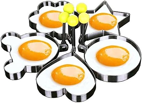 Fried Egg Mold Egg Ring Egg shaper SUS304 Stainless Steel Pancake Mold Kitchen Tool Pancake Rings 5pcs