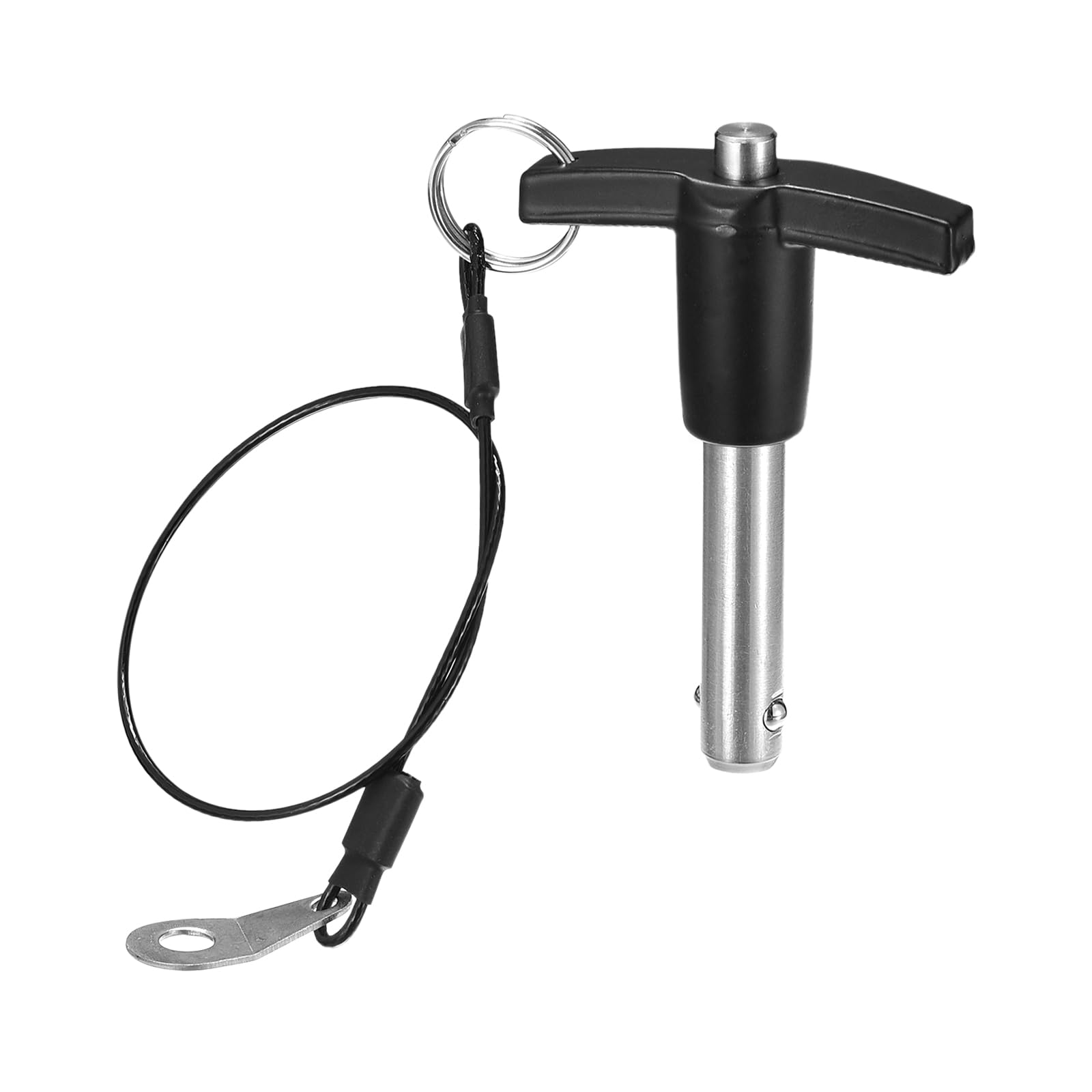 DTGN 10mmx30mm(DxL) T Handle Quick Release Pin - Good for Quickly Connecting and Hooking Up Components - 304 Stainless Steel Ball Locking Pin with Push Button - Black/Silver