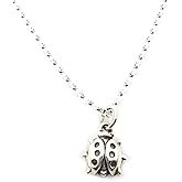Sterling Silver Ladybug Necklace – Tiny Good Luck Charm, 18 Inch Chain, Handmade Gift