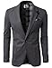 H2H Mens Fashion Slim Fit Blazer Jacket with Snap Collar Gray US S/Asia M (KMOBL01)