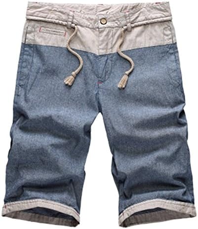 Simon Se Summer Cotton Linen Shorts Casual Men Beach Shorts Fashion blue 2 30