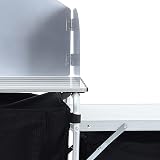 Warmiehomy Folding Camping Storage Cupboard with Aluminium Frame 3+1 Black view 8