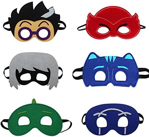 Laudmu Kids Cartoon Hero Party Dress Up Costumes Mask - Pack Of 6