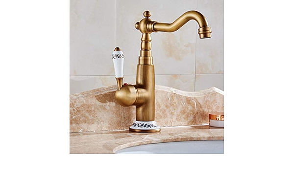 Grifo Lavabo De Baño Antiguo Faucet Europeo Retro Sola Manija ...