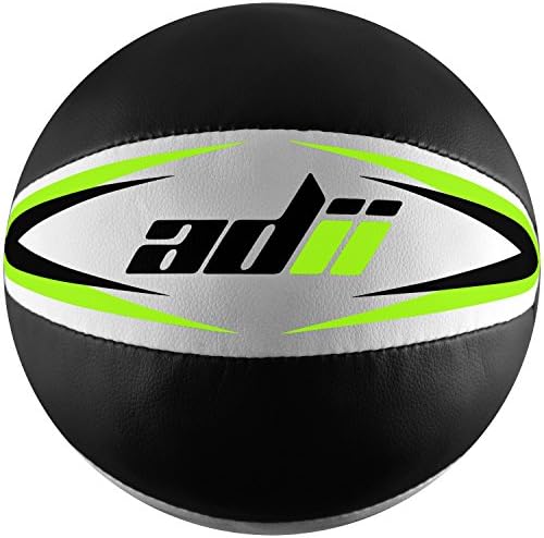 ADii Skin-Tec leather Sand Filled weighted Training Medicine Ball (Green, 8 kg)