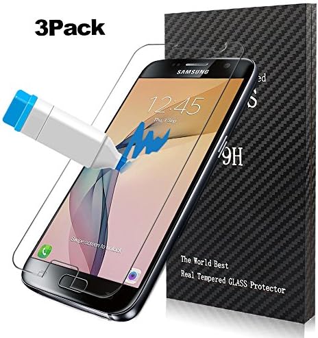 Samsung Galaxy S7 Screen Protector, Airsspu Tempered Glass 3D Touch Compatible,9H Hardness,Bubble (3Pack)
