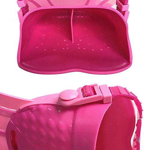 Coastacloud Adjustable Flippers Mermaid Fin Swim Fins for Kids Boys Girls Red