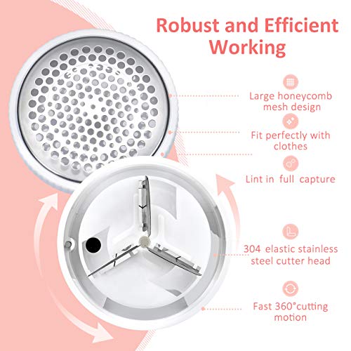 ATMOKO Electric Lint Remover, Portable Fabric Shaver with USB Charging Port, Efficient Fabric Remover for Bobbles, Fluff, Fuzz, Balls, Clothes, Pink - Thumbnail 3