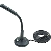 LANDIBO 3.5mm Male Microphone, Plug and Play Desktop Laptop gooseneck Microphone, Suitable for Games, Meetings, Recording, podcasts, Games, and Online Chat