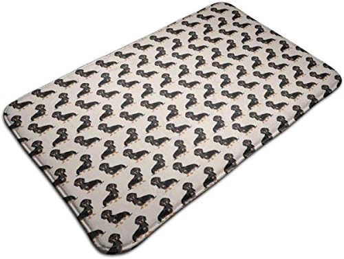 WOWINNER Anti-Slip Mildew Resistant Anti Bacterial Floor Mat Super Soft Bath and Shower Carpet Wiener Dog Fabric Doxie Dachshund Weiner Pet Dogs Bath Rug Support Machine Wash